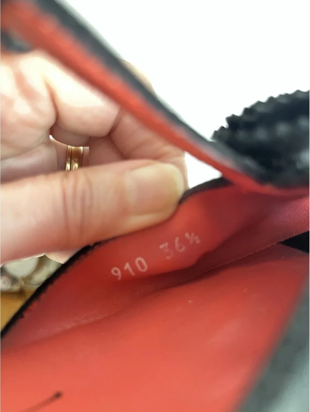 Pas De Rouge Italy Black Suede Wedge Open Toe Rosette Womens Sandal Sz 36 US 6